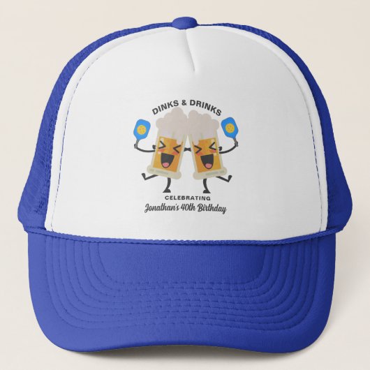 Funny Beer Mokken Spelen Pickleball Custom Trucker Pet (Voorkant)