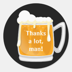 Funny beer party bedankt ronde sticker