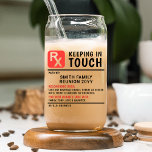 Funny Beer Prescription Family Reunion Texte perso<br><div class="desc">Funny Beer Prescription Famille Réunion Texte personnalisé Nom personnalisé Can Glass Beer Glasses comprend un texte personnalisé pour une réunion de famille personnalisée peut verre ordonnance. Personnalisez en modifiant le texte dans la zone de texte fournie. Créé par Evco Studio www.zazzle.com/store/evcostudio</div>