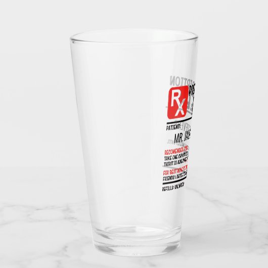 Funny Beer Prescription Personalised Name Beer Glas (Rechts)