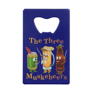 Funny Beer Pun Three Muskebeers Kredietkaart Flessenopener