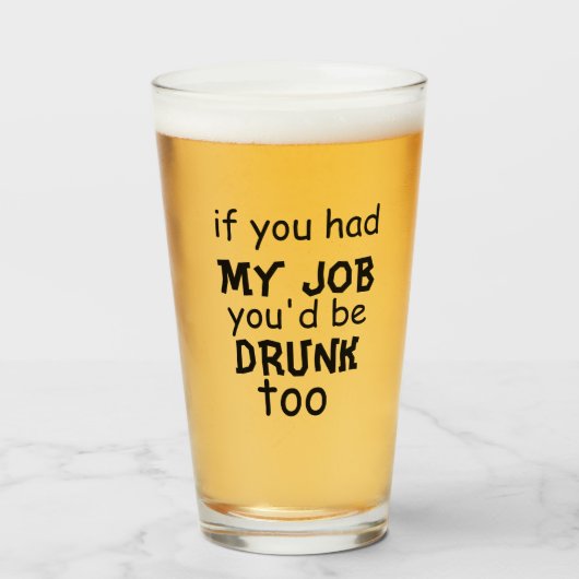 Funny beer quote glas (Voorkant gevuld)