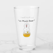 Funny Beer Snowman Pint Glass Glas (Achterkant)