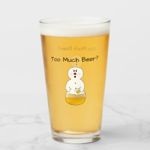 Funny Beer Snowman Pint Glass Glas