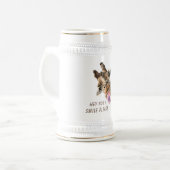 Funny Beer Stein met Speelse Giraffe - Smile Bierpul (Voorkant links)