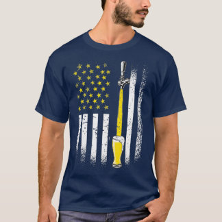 Funny beer Tap American Flag Drink Gift for T-shirt