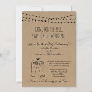 Funny Beer Theme Wedding Kaart