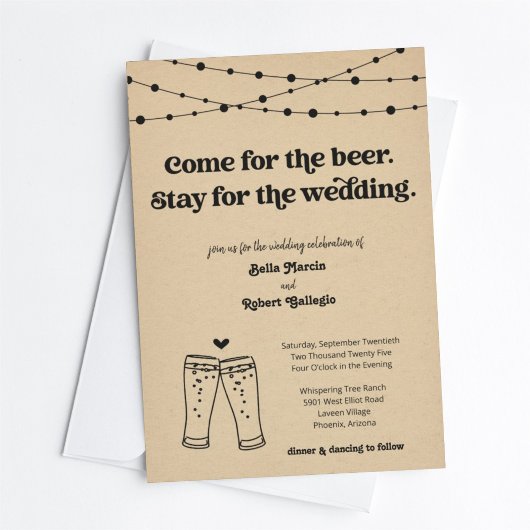 Funny Beer Theme Wedding Kaart