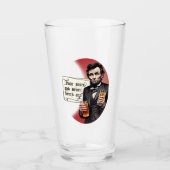 Funny Beer Tipsy Abraham Lincoln Drink Homebrew Glas (Voorkant)
