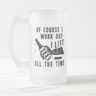 Funny Beer werkt uit Humor in zwart Matglas Bierpul