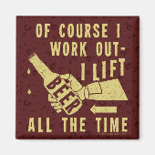 Funny Beer werkt uit Humor met bruine puinbellen Magneet (Voorkant)