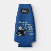 Funny Beer Work Out Humor met Monogram Flesjeskoeler (Voorkant)