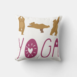 Funny Beer Yoga Poses Kussen