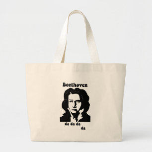 Funny Beethoven Grote Tote Bag