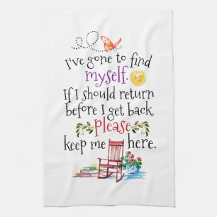Funny Befuddled Senior Butterfly Kitchen Towel Theedoek
