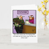 Funny Belated Anniversaire Carte de voeux pour ell (Fleur jaune)