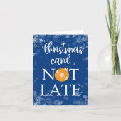 Funny Belated Kerstmis Hilarious Quote Retro Blue Feestdagen Kaart (Voorkant)