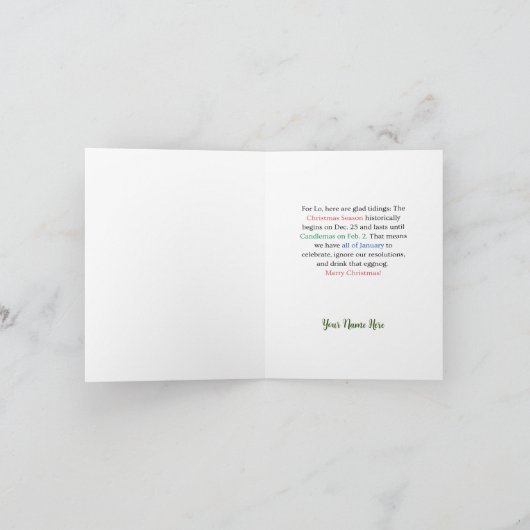 Funny Belated Kerstmis Hilarious Quote Retro Blue Feestdagen Kaart (Binnen)