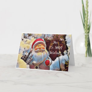 Funny  Belated Santa Card Feestdagen Kaart