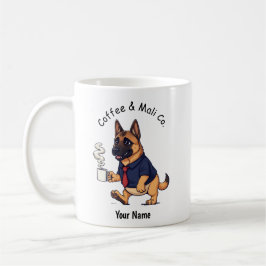Funny  Belgian Malinois dog Business Suit Coffee Koffiemok