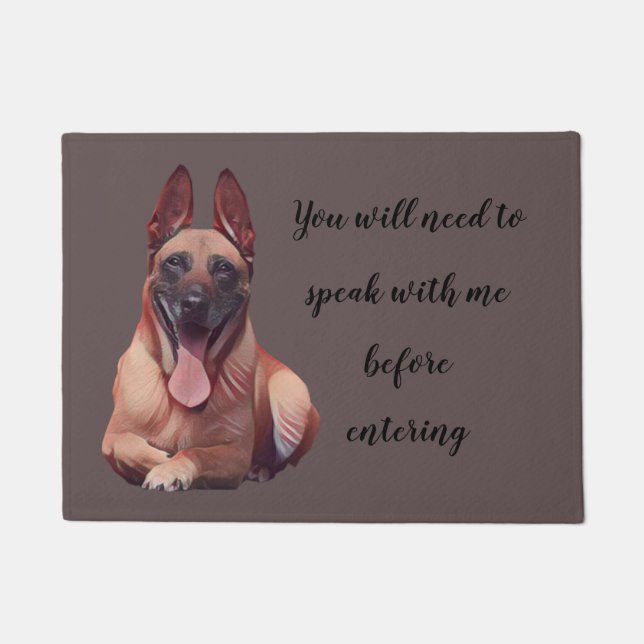 Funny Belgium Malinois Dog Doormat Deurmat (Voorkant)