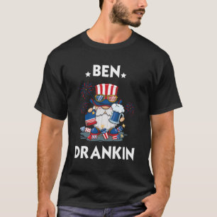 Funny Ben Drankin 4 juli USA Vlag Me T-Shirt