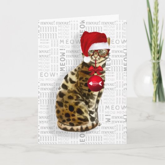Funny Bengal-kerstkat Kaart (Voorkant)