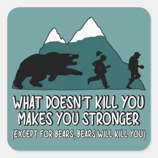 Funny beren vierkante sticker (Voorkant)