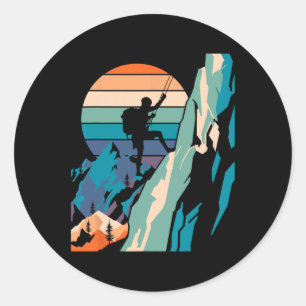 Funny bergbeklimmer Rotsbeklimmen Boulderen Mij Ronde Sticker