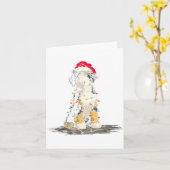 Funny Bernedoodle Christmas Graphics Dog Lights Lo Kaart (Gele Bloem)