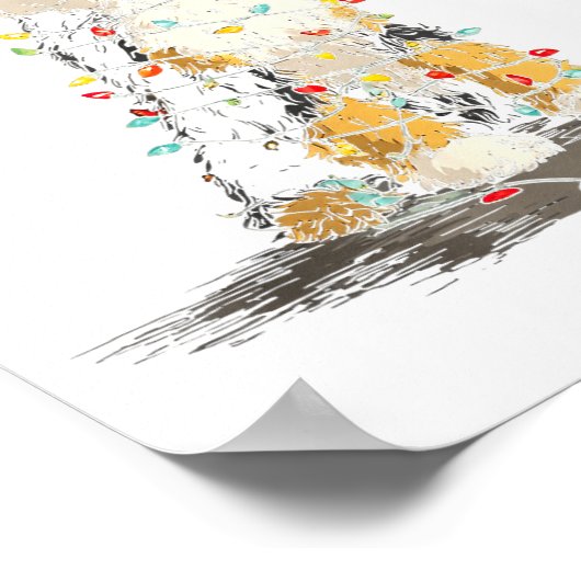 Funny Bernedoodle Christmas Graphics Dog Lights Lo Poster (Hoek)