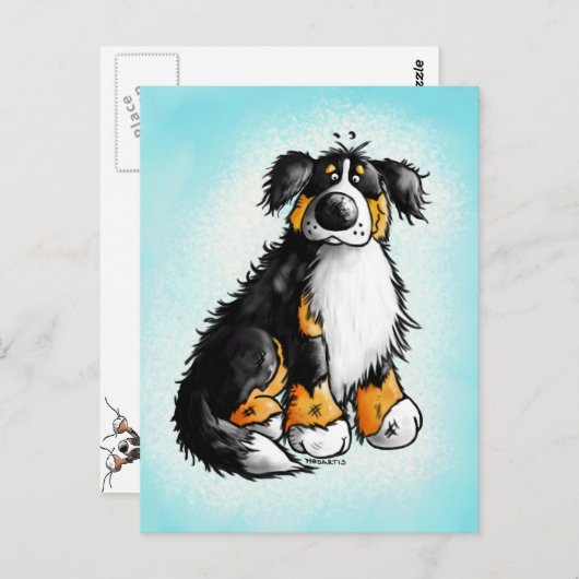 Funny Bernese Mountain Dog Cartoon Briefkaart (Voorkant / Achterkant)