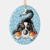 Funny Bernese Mountain Dog Cartoon Keramisch Ornament (Rechts)