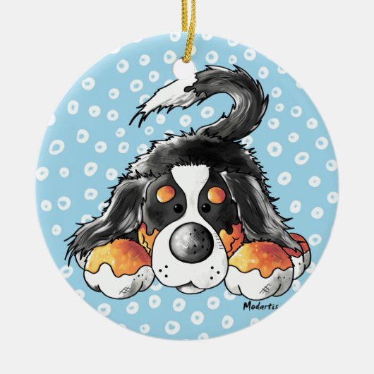 Funny Bernese Mountain Dog Cartoon Keramisch Ornament (Voorkant)
