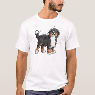 Funny Bernese Mountain Dog Cartoon T-shirt