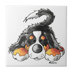 Funny Bernese Mountain Dog Cartoon Tegeltje