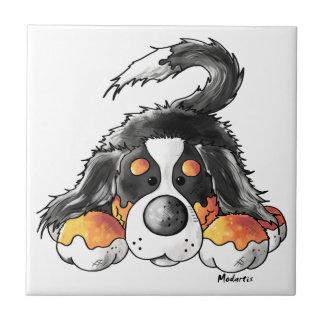 Funny Bernese Mountain Dog Cartoon Tegeltje