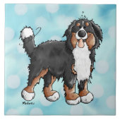 Funny Bernese Mountain Dog Cartoon Tegeltje (Voorkant)