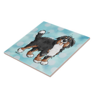 Funny Bernese Mountain Dog Cartoon Tegeltje