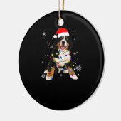 Funny Bernese Mountain Dog Lights Christmas Matchi Keramisch Ornament (Links)