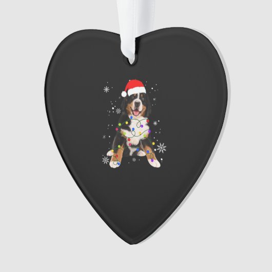 Funny Bernese Mountain Dog Lights Christmas Matchi Ornament (voorkant)