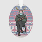 Funny Bernie Sanders Ornement de Noël acrylique (dos)