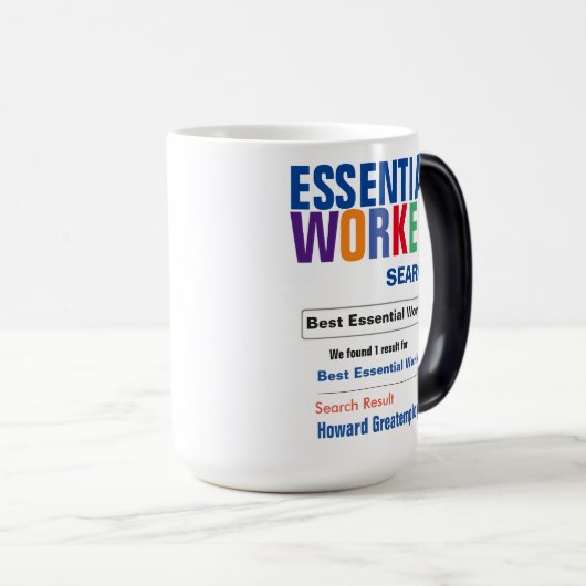Funny Best Essential Worker Search Magische Mok (Voorkant rechts)