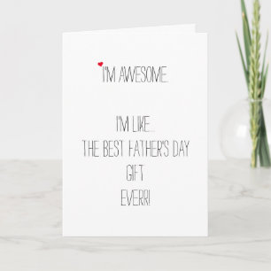 Funny Best Fathers Day Gift Simple Cute Dad Humor Feestdagen Kaart