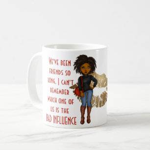 Funny Best Friend BAD INFLUENCE Caricature Gift Koffiemok