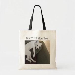 Funny Best Mam ooit Foto van Cute Tired Dog Tote Bag