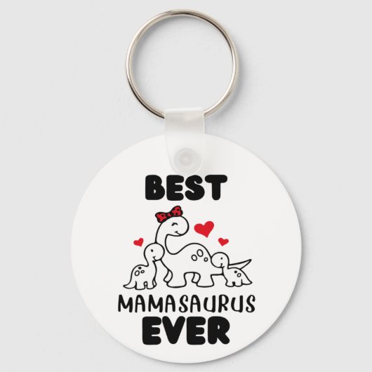Funny Best Mamasaurus Ever Metal Circle Sleutelhan Sleutelhanger (Voorkant)
