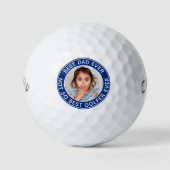 Funny Best Pap Ever Blue White Foto Golfballen (Voorkant)