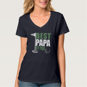 Funny Best Papa van Par Vaderdag Golf Dad Grand T-shirt