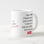 Funny Beste papa Typwriter Typografie Extra Grote Beker (Voorkant rechts)